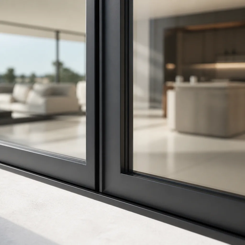 Modern black framed glass windows with minimalist architectural design nationwide